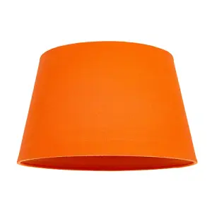 Traditional 30cm Vivid Orange Linen Fabric Drum Table/Pendant Shade 60w Maximum