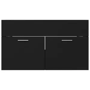 Saona 800mm Single Bathroom Vanity with Integrated Ceramic Basin Black