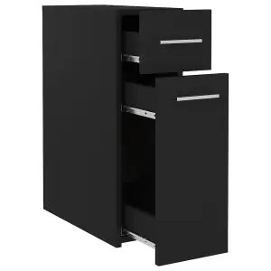 Berkfield Apothecary Cabinet Black 20x45.5x60 cm Engineered Wood