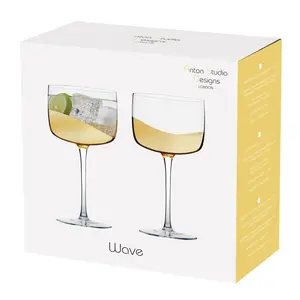 Wave Gin Glasses (Set of 2) Gold/Clear