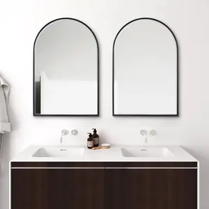 Mcfarren Metal Flat Wall Mirror Matte Black/Bevel Edge