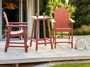 Garden Table Wood Red ADIRONDACK