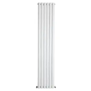 Right Radiators 1800x354mm Vertical Double Oval Column Designer Radiator White