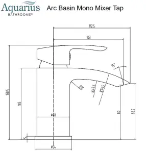 Aquarius Arc Mono Basin Mixer Tap inc Waste Matt Black