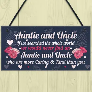 Red Ocean Novelty Auntie And Uncle Gifts For Birthday Christmas Gift From Niece Nephew Family Keepsake Plaque