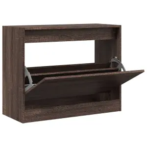 Berkfield Shoe Cabinet Brown Oak 80x34x63 cm Engineered Wood