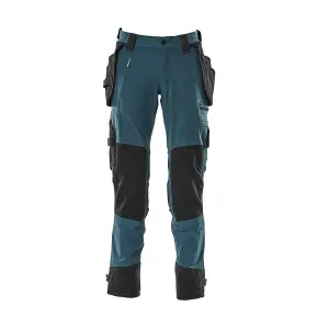 Mascot Advanced Trousers with Holster Pockets and Stretch - Dark Petroleum   (52.5) (Leg Length - Regular)