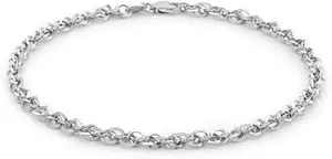 Goldsmiths 9Ct White Gold 60 Diamond Cut Prince Of Wales Bracelet - Goldsmiths Bracelets