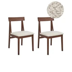 Set of 2 Dining Chairs ISLE Rubberwood Beige