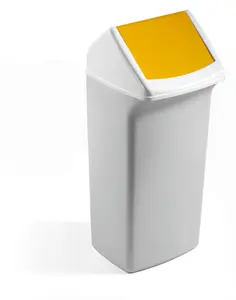 Durable DURABIN Square 40L Flip Swing Lid - Strong Recycling Bin Lid - Yellow