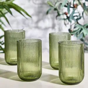 Chanyia Drinking Glass Set (Set of 6) Green / 13" H