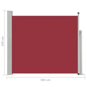 Berkfield Patio Retractable Side Awning 100x300 cm Red