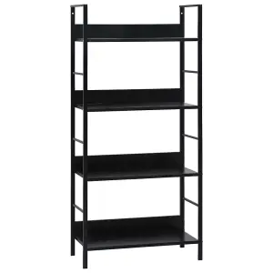 Berkfield 4-Layer Book Shelf Black 60x27.6x124.5 cm Engineered Wood