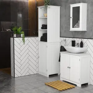 Lassic Hayle Tall Matt White Single Wall-mounted Bathroom Cabinet (H)170cm (W)40cm