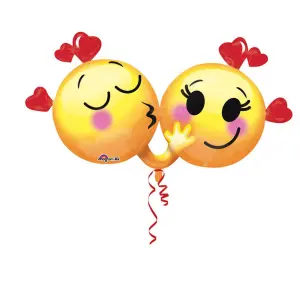 Amscan Hug And Kiss Emoticon Foil Balloon Yellow/Red (One Size)