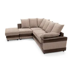 Dino Corner Sofa in Brown Left Facing