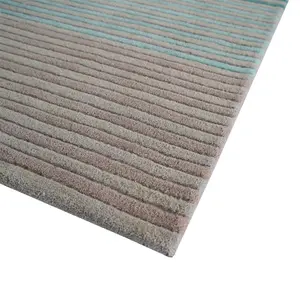 Spectrum Summer Modern Wool Striped Runner Rugs in Multi - 60x300cm