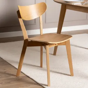 Roxy Luxury Wooden Chair Retro Scandinavian Style - Natural Oak Colour