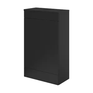 GoodHome Imandra Matt Black Freestanding Toilet cabinet (H)840mm (W)500mm