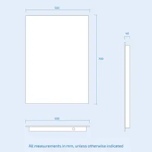 Nes Home Large Battery Operated LED Backlit Illuminated Bathroom Mirror