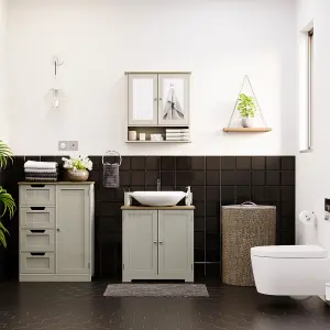 Bath Vida Priano Grey 2 Door Under Sink Bathroom Cabinet Freestanding Under Basin Storage