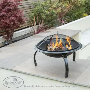 GardenKraft 19589 22" BBQ Grill and Firepit