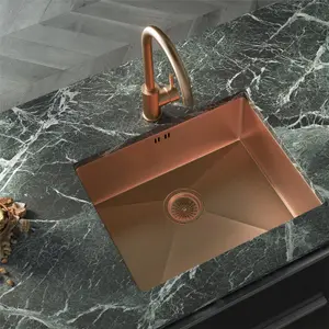 Liquida EL540CP 1.0 Bowl Brushed Copper Undermount Kitchen Sink With Waste