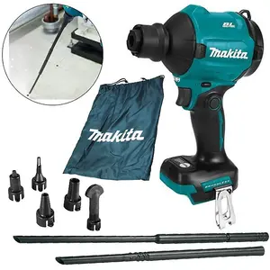 Makita DAS180Z 18v Brushless Dust Blower Inflator Deflator LXT + 6 Nozzles +Long