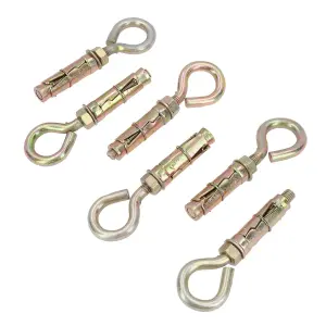 8mm Close Hook Anchor Eye Bolt Rawl Expansion Bolts Shield Wall 6 Pack