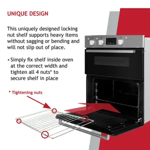 SPARES2GO Universal Adjustable Extendable Oven Cooker Grill Shelf With Locking Nut Design (360mm - 590mm)