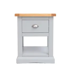 Loreo 1 Drawer Bedside Table Chrome Cup Handle