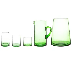 Nicola Spring - Recycled Glassware Set - Green - 20pc