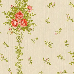 AS Creation Chintz Rose Garden Wallpaper Floral Textured Paste The Wall Vinyl