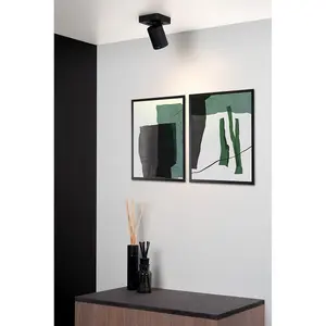 Lucide Nigel Modern Ceiling Spotlight - LED Dim to warm - GU10 - 1x5W 2200K/3000K - Black