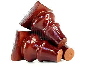 Wooden Sofa Leg Chair Feet 13.5cm High Mahogany Set of 4 Replacement Turned Bun Feet M8 PKC900