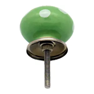 Nicola Spring - Round Ceramic Cabinet Knob - Green Spot