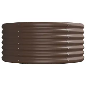 Berkfield Garden Planter Powder-coated Steel 296x80x36 cm Brown