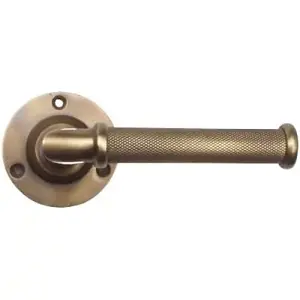 Castelion Antique Brass Knurled Lever On Rose Door Handles 