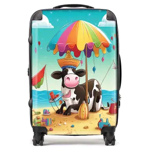 Cow On A Beach Holiday Suitcase - Medium