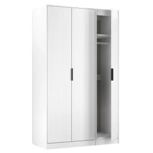 Nashville Ready assembled Contemporary White Tall Triple Wardrobe (H)1960mm (W)1108mm (D)530mm