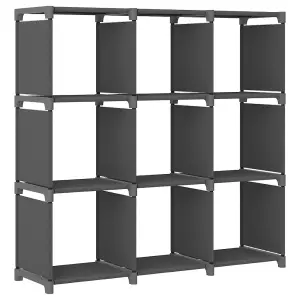 Berkfield 9-Cube Display Shelf Grey 103x30x107.5 cm Fabric