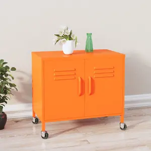 Berkfield Storage Cabinet Orange 60x35x56 cm Steel