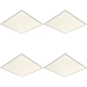 4 PACK Anti-Glare Ceiling Panel Light - 40W Cool White LED - White Paint