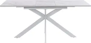 Varden White Ceramic Extending Dining Table 8-10 Seater Modern - Daals - Dining Tables