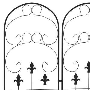 Outsunny Set of 2 Metal Trellis for Climbing Plants, Scrolls Design, 45 x 150cm