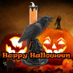 Flameless Halloween Crow Candle Halloween Party, Trick or Treat  Orange