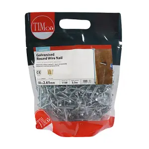 TIMCO Round Wire Nails Galvanised - 50 x 2.65