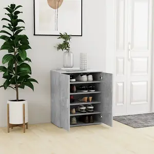 Berkfield Shoe Cabinet Concrete Grey 60x35x70 cm Engineered Wood