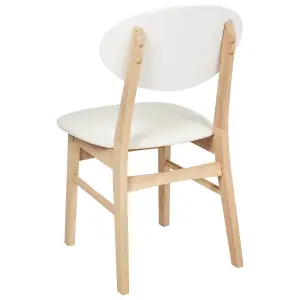 Set of 2 Dining Chairs AMERY Rubberwood Cream