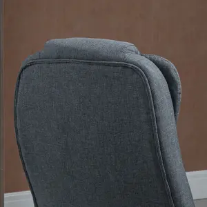 Vinsetto High Back Home Office Chair Swivel Linen Fabric Desk Chair, Dark Grey